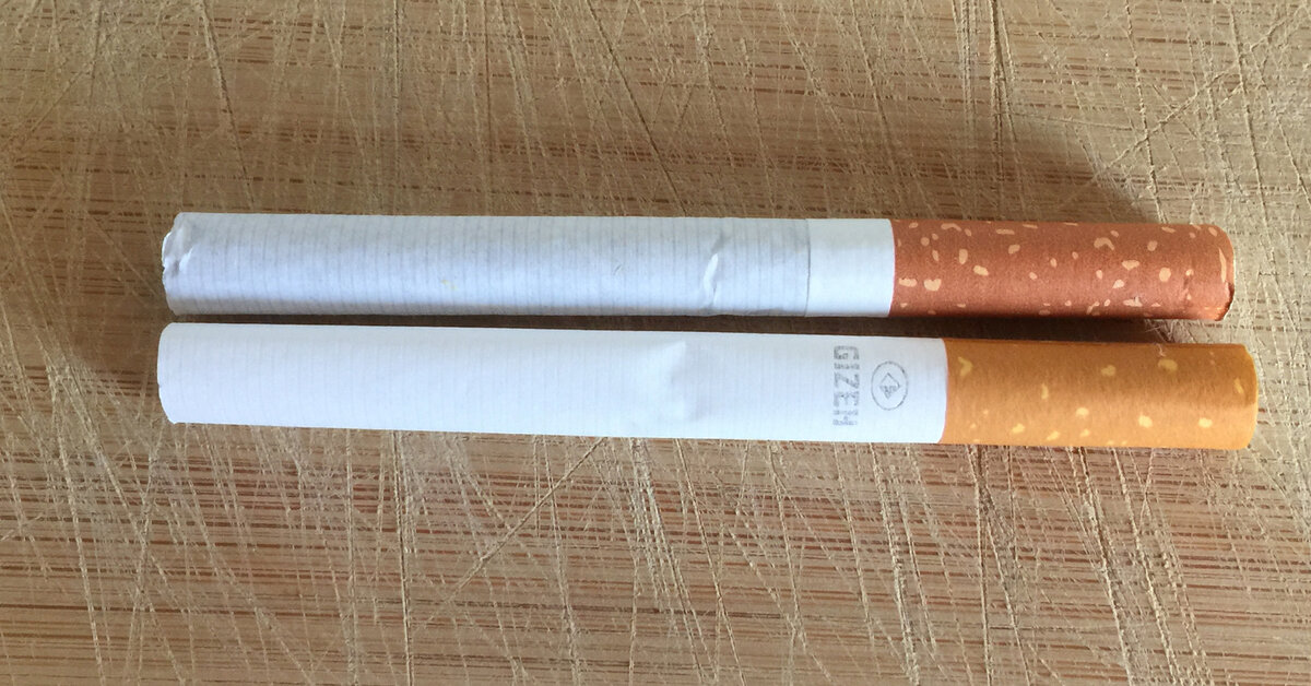Гильза (туба) Gizeh Silver Tip и сигарета