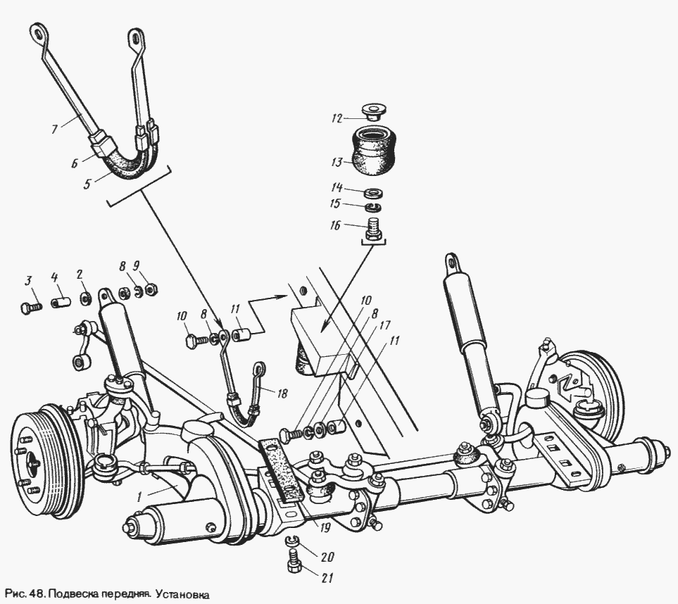 Подвеска ЛуАЗ передняя
