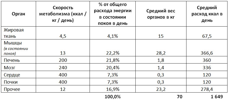 Вот, на что тратит калории наш организм