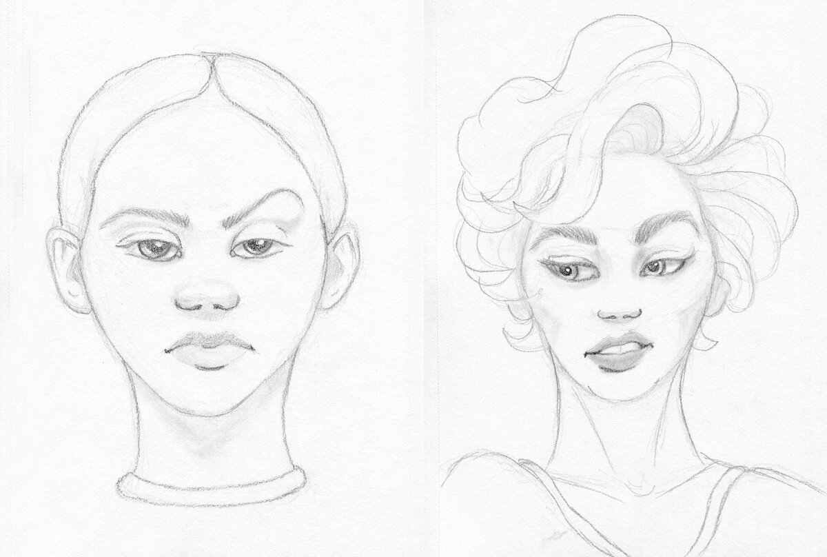 Референсы и стилизованные портреты по ним