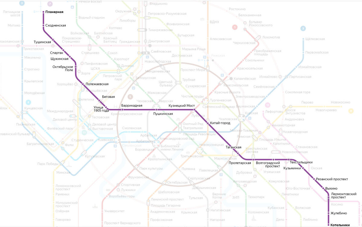 1 час 5 минут: именно столько времени займет поездка по фиолетовой ветке