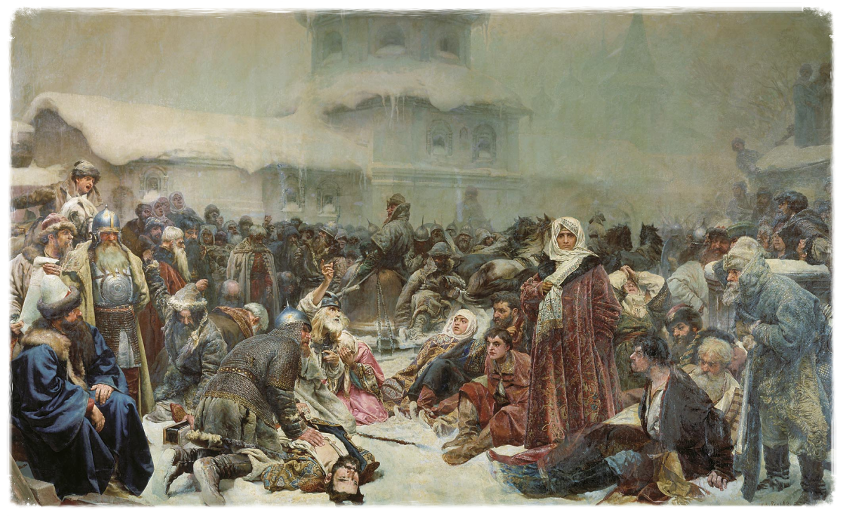 К. В. Лебедев. Марфа Посадница. Уничтожение Новгородского веча. 1889. Холст, масло.