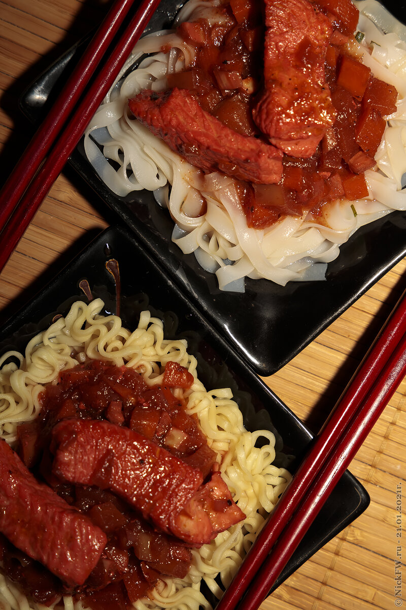 2. Кисло-сладкое "розовое" филе индейки с лапшой фо и рамен на гарнир © NickFW.ru - 21.01.2021г.