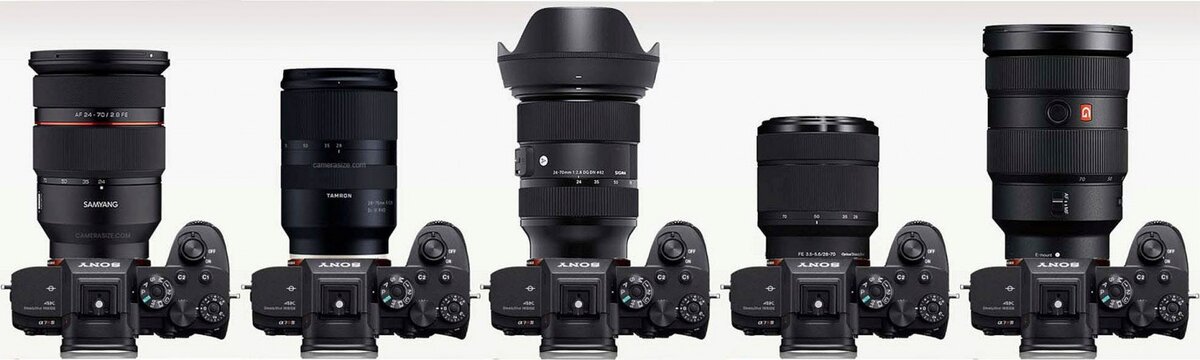 Samyang AF 24-70mm F2.8 FE, Tamron 28-75mm F2.8 Di III RXD, Sigma 24-70mm F2.8 DG DN Art, Sony FE 28-70 F3.5-5.6 OSS и Sony FE 24-70mm F2.8 GM