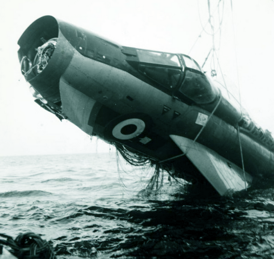 самолёт достают с глубины