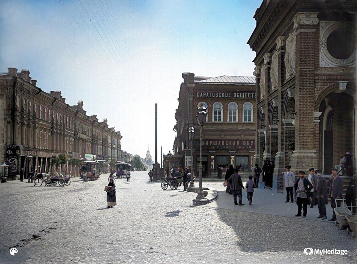 Дореволюционный Саратов в цвете. Раскрасил старые кадры с помощью нейросети  | Now&Then Russia | Дзен