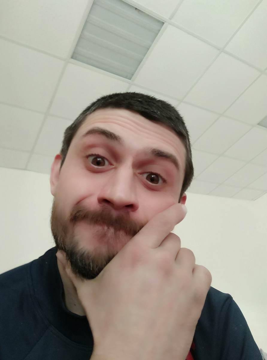 В раздумии. 
