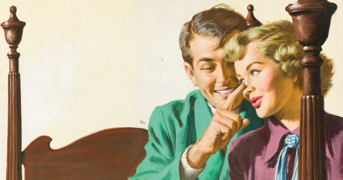 Wife art. Художник Arthur Saron Sarnoff. Ретро встреча. Мужчина и женщина ретро.