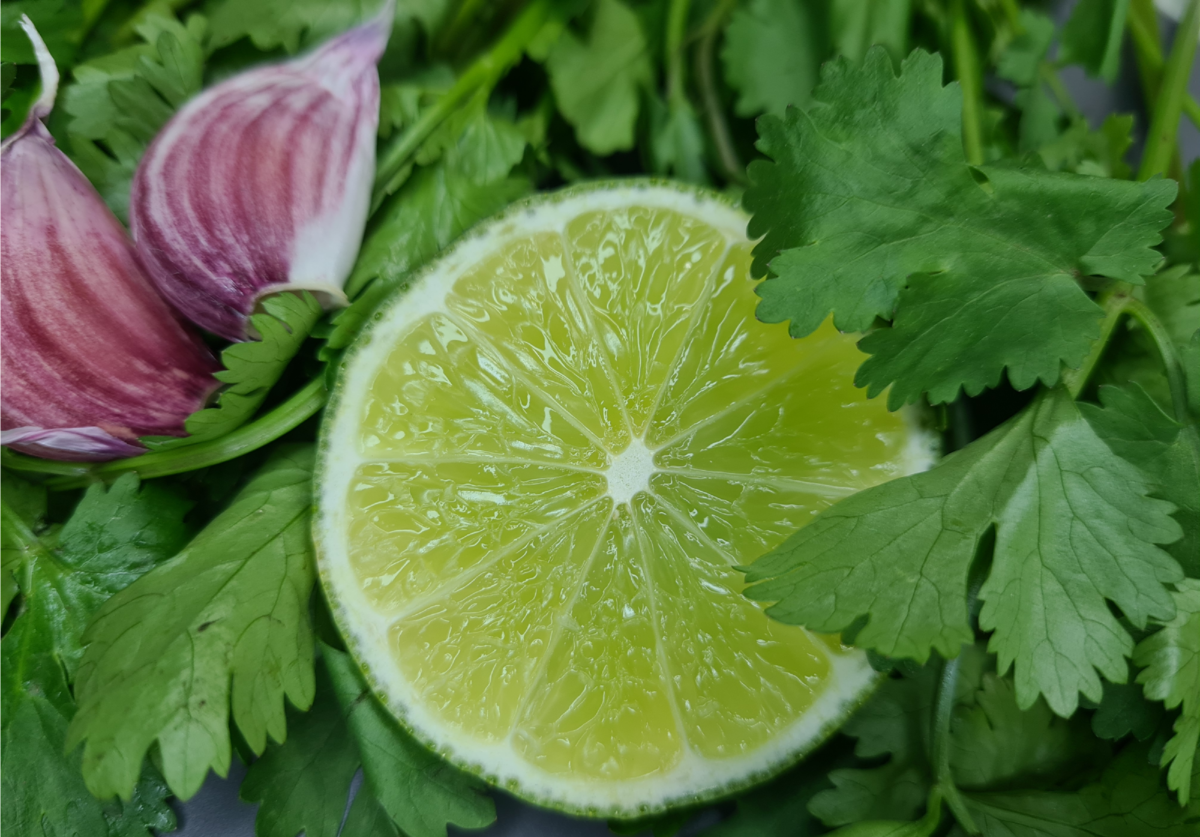 основные ингредиенты для маринада "Зелёный цитрус" для куриной грудки