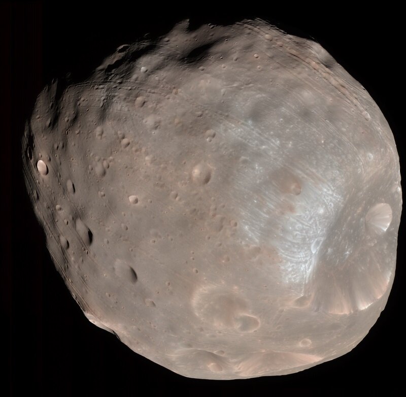 Снимок Фобоса, сделанный аппаратом Mars Reconnaissance Orbiter 23 марта 2008 года  📷
