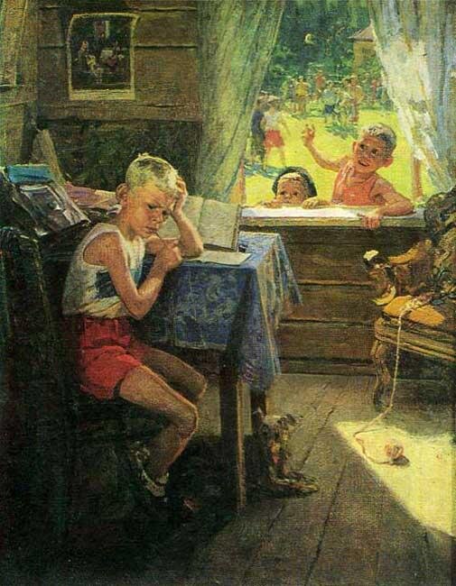 Переэкзаменовка. 1954 г. Художник Федор Решетников