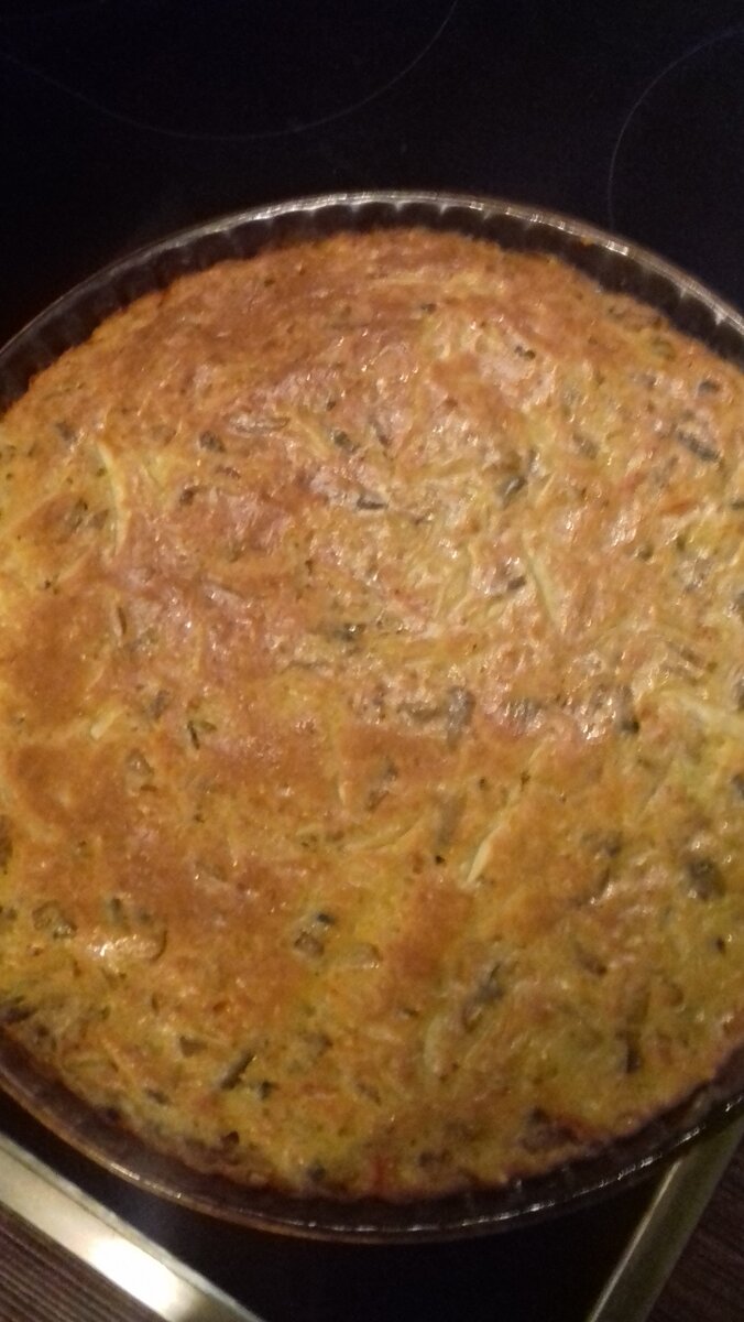 Очень нежный и вкусный заливной пирог с грибами, капустой и морковью!!!