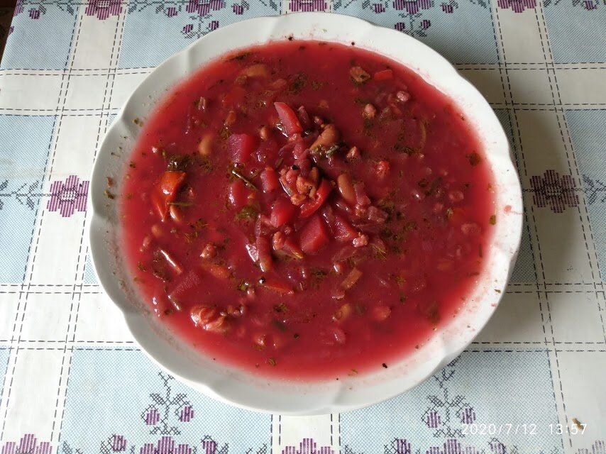 Борщ с фасолью. Классика как всегда прекрасна. 