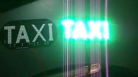 Табличка светодиодная Taxi, в прикуриватель, цвет белый