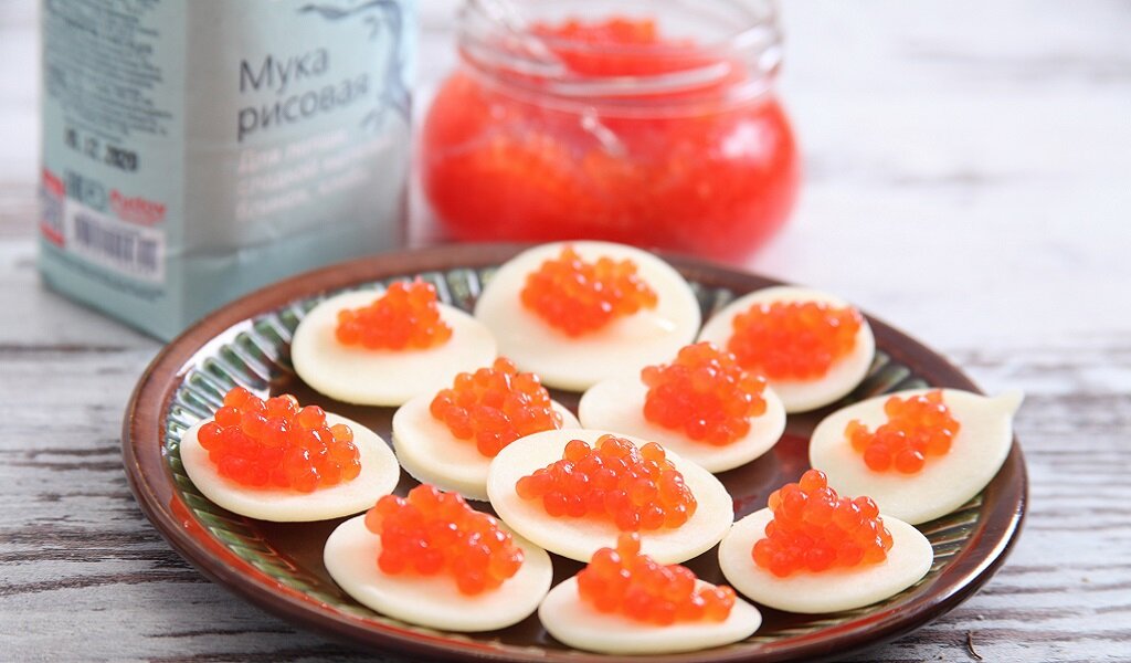 Для канала С.Пудовъ: ПП рисовые блинчики с красной икрой