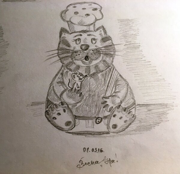 солонка-кот, которого я рисовала после травмы