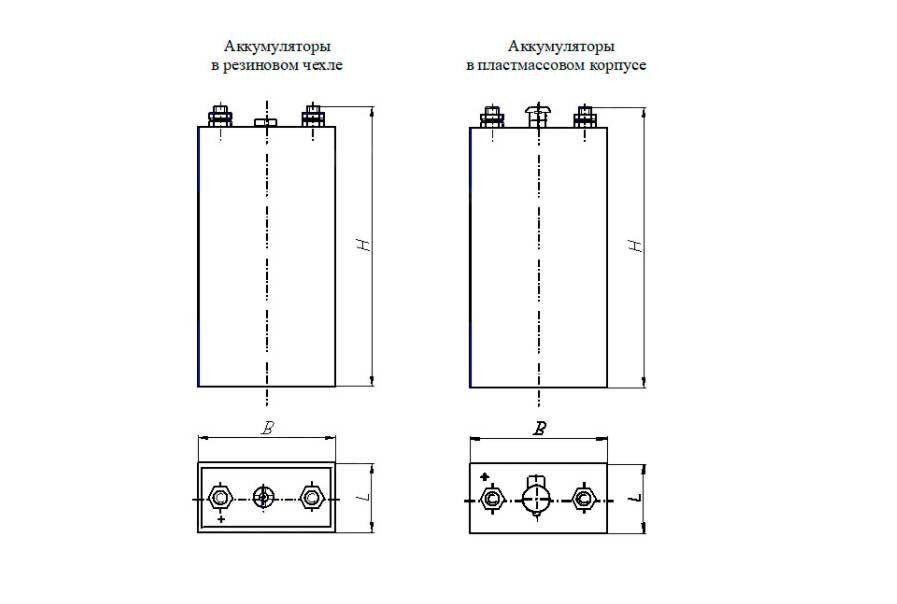 Чертеж тягового щелочного аккумулятора