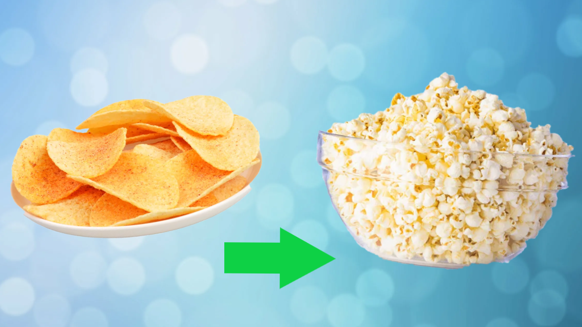 чипсы меняем на попкорн