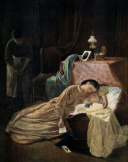 "Вдова" (Иван Андреевич Пелевин, 1866 год; источник: Википедия).