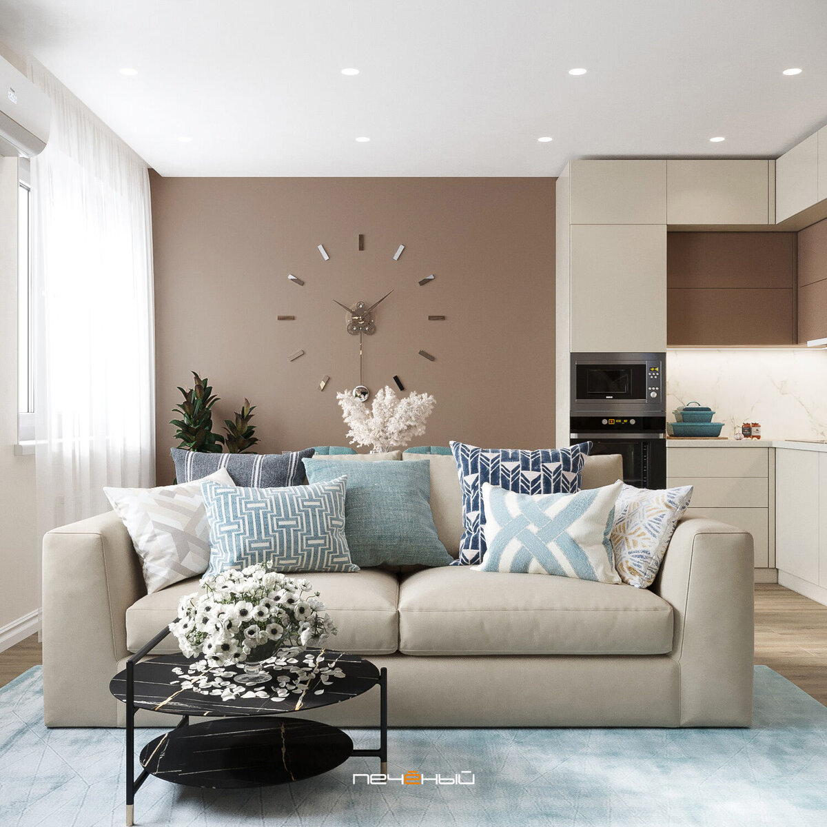 Дизайн кухни-гостиной