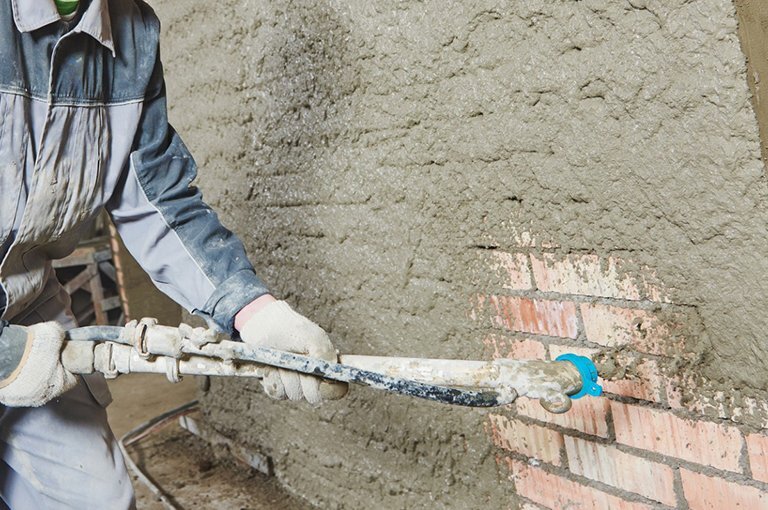 Цементная штукатурка машинного нанесения