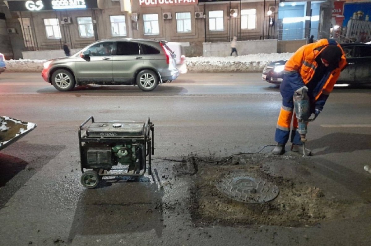    На Орловском шоссе в Туле сделали ямочный ремонт