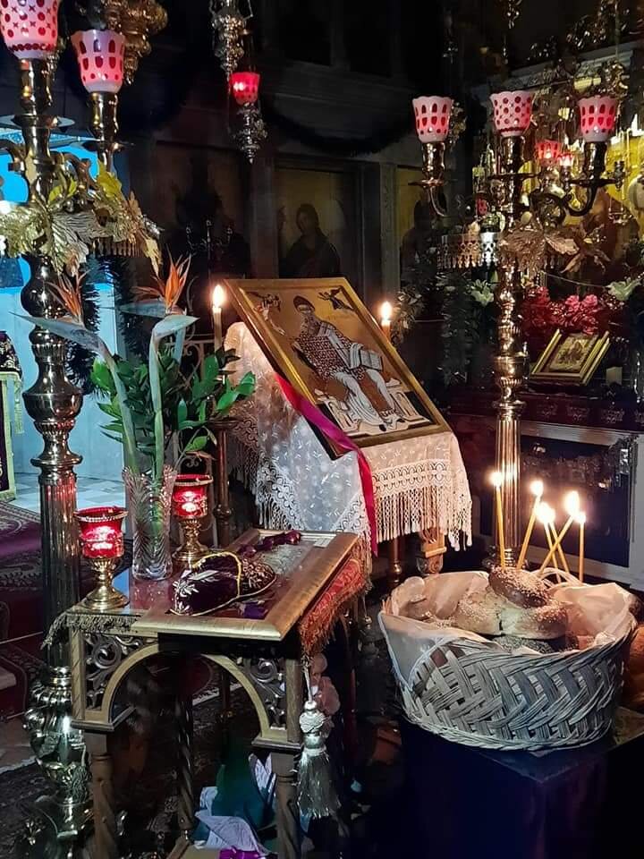 Фото: икона свт. Спиридона в монастыре Богородицы Касопитры на острове Корфу (Греция)