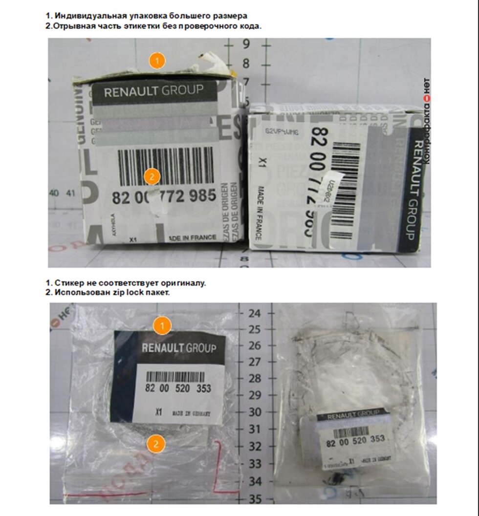 Упаковка оригинала и подделки