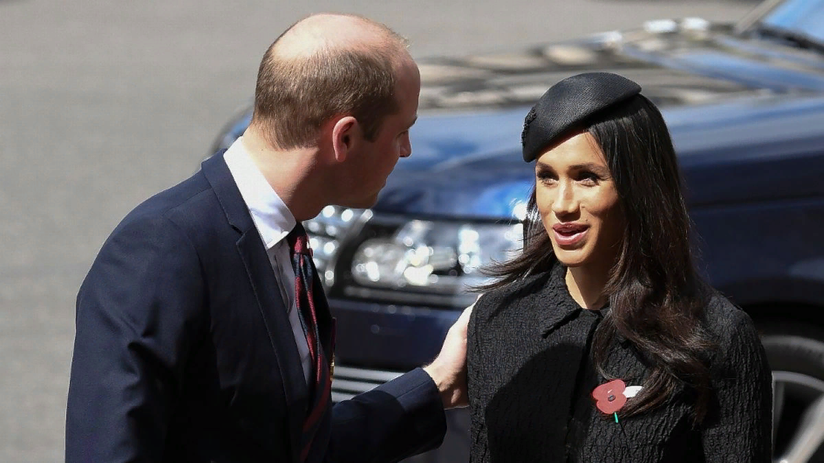 Принц Уильям и Меган Маркл во время службы в День Анзака в 2018 году. Фото: Getty