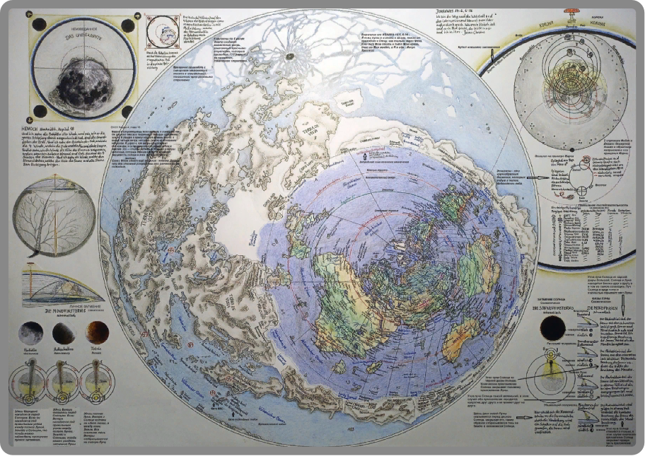карта плоской земли