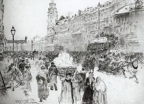 "Невский проспект", И. Репин, 1887 
