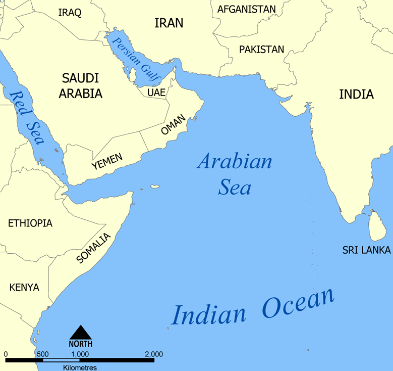 Аравийское море на контурной карте. Расположение Аравийского моря. Аравийское море индийский океан. Аравийское море географическая карта. Оманский залив индийский океан.