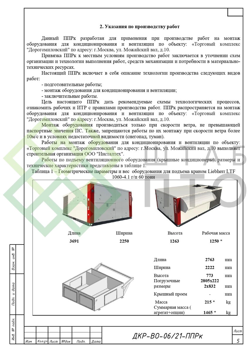 ППР по подъему краном вентиляционного оборудования в г. Москва. Пример  работы. | ШТАБ ПТО | Разработка ППР, ИД, смет в строительстве | Дзен