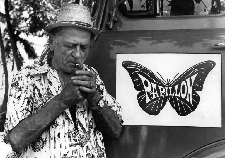 © Henri Charrière on the set of the 1973 film Papillon. Michael Ochs Archives / Getty Images/Thoughtco.com 