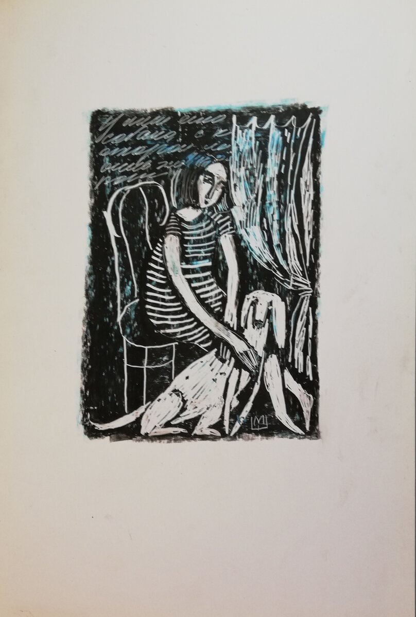 Когда за окном декабрь. Масляная пастель, бумага, 22 х 21 см