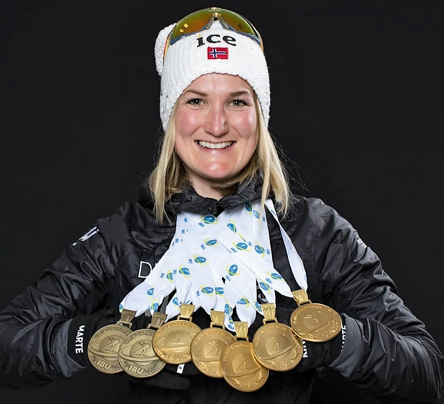Марте Рейселанд - биатлонистка сборной Норвегии, 9-ти кратная чемпионка мира.