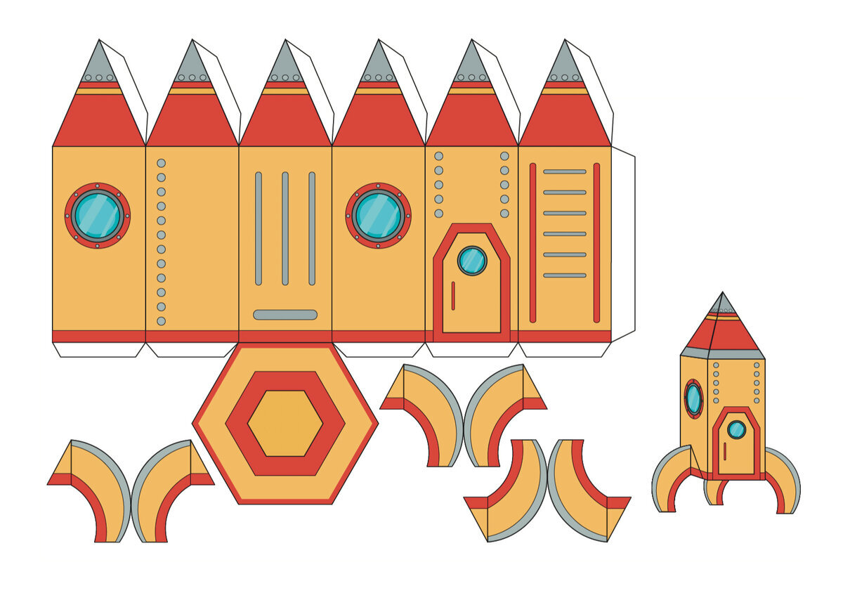 Макет ракеты из бумаги. Развертка ракеты из бумаги. Макет ракеты для склейки. Ракета распечатай и склей. Вырезать и склеить космос для детей.