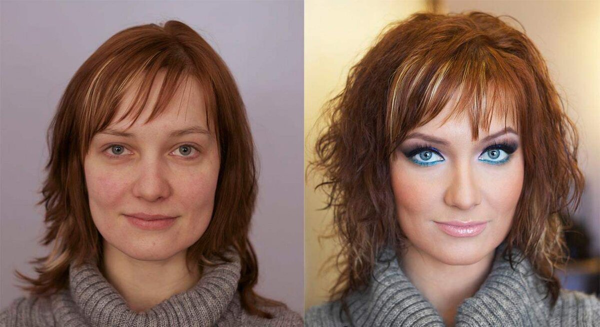 Неухоженная и ухоженная девушка.