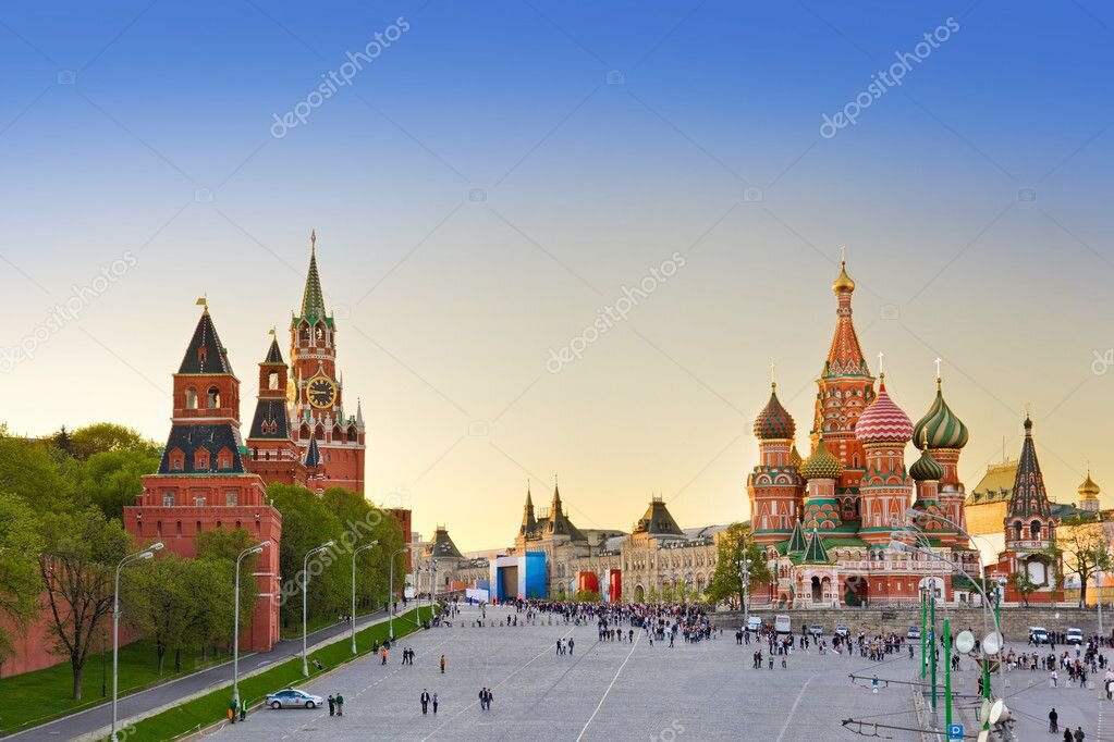 Красная площадь, Москва на закате 