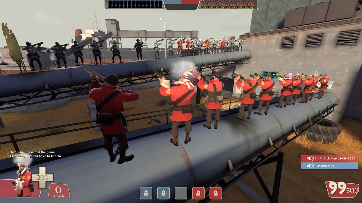Солдаты со всей TF2  отдают честь своему любимому актеру