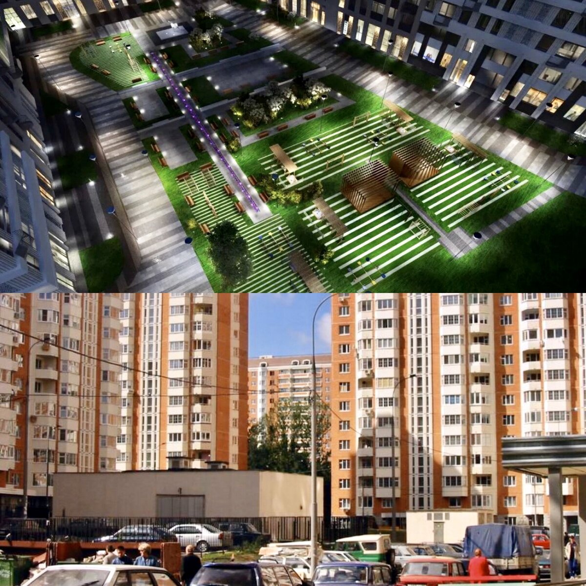 Двор без машин или не проехать, не пройти.