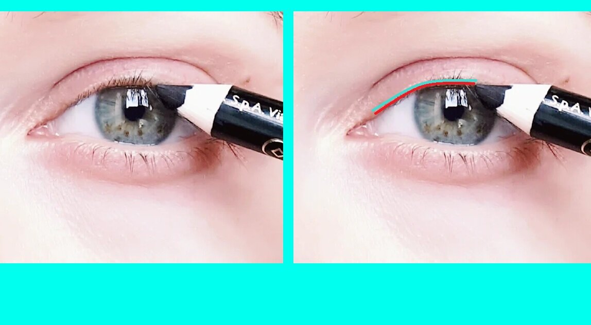 прокрашивание межресничного пространства. как покрасить межресничку карандашом. смикорина макияж глаз. прокрасить межресничное пространство. как покрасить межресничку карандашом.