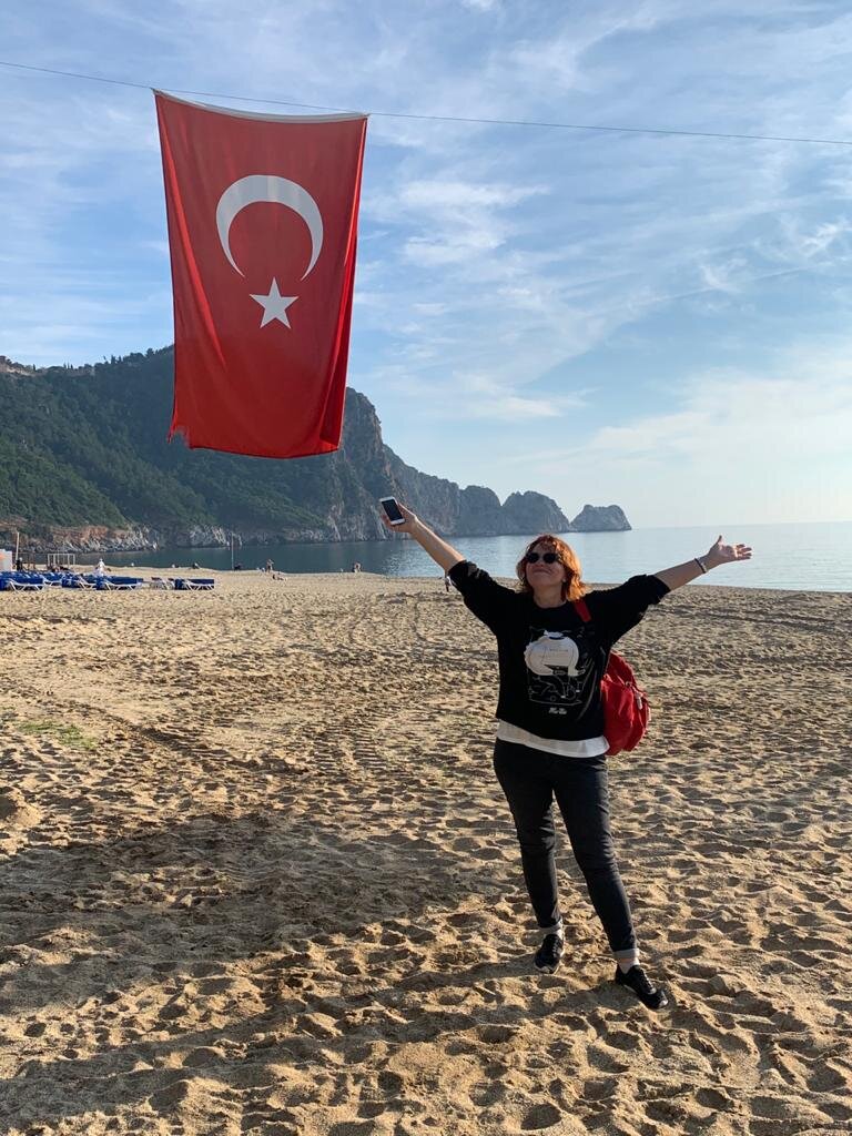 На пляже Клеопатра в Аланье( фото из моего архива) 