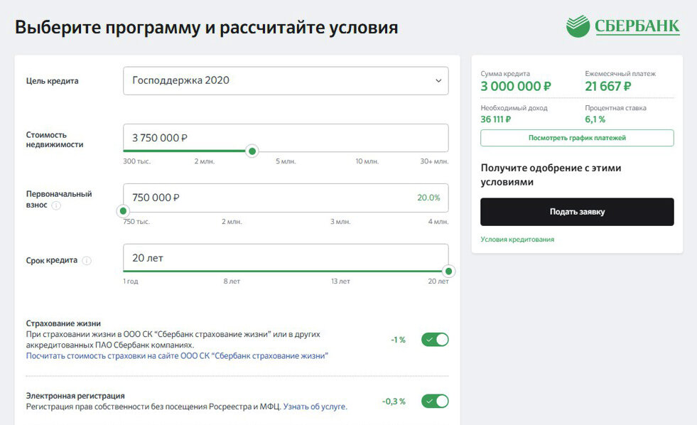 Это самое выгодное предложение за всю историю существования Сбербанка. Скриншот: DomClick.ru