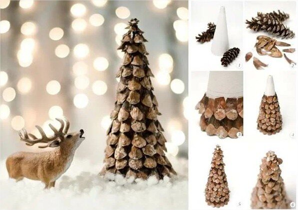 Ёлочка из  чешуек шишки. 