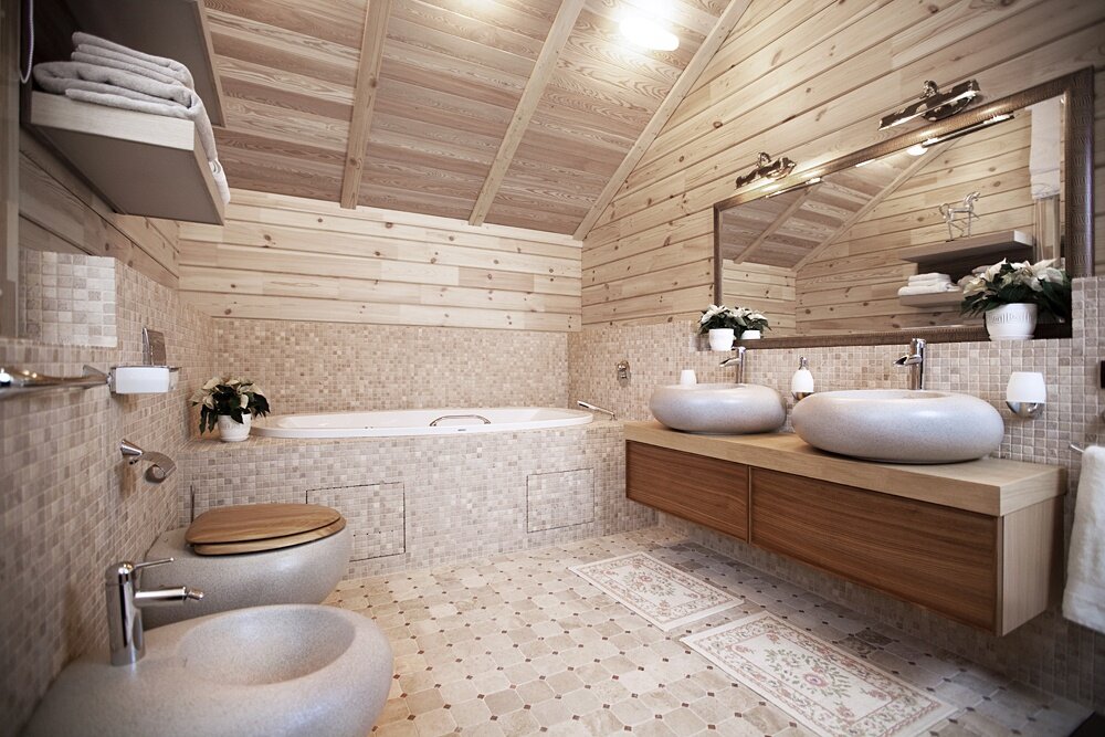 Создаем ванную комнату в деревянном доме