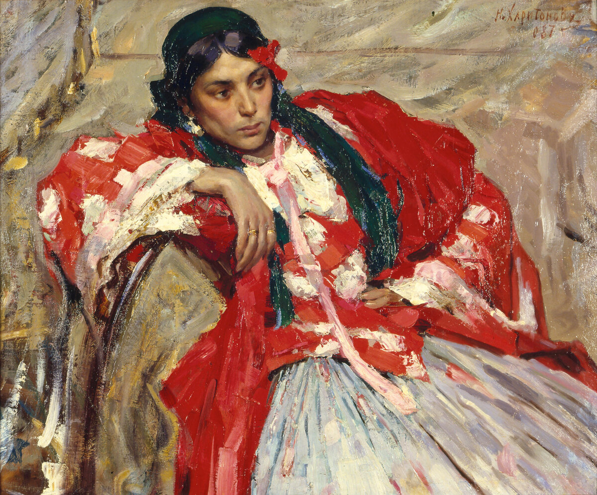 "Цыганка", картина Харитонова Н.В., 1908 г, холст, масло, Краснодарский музей им. Ф.А. Коваленко