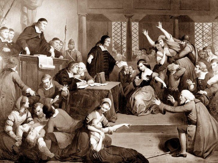Салемский суд в картине Томпкинса Гаррисона Маттесона, 1855 г.