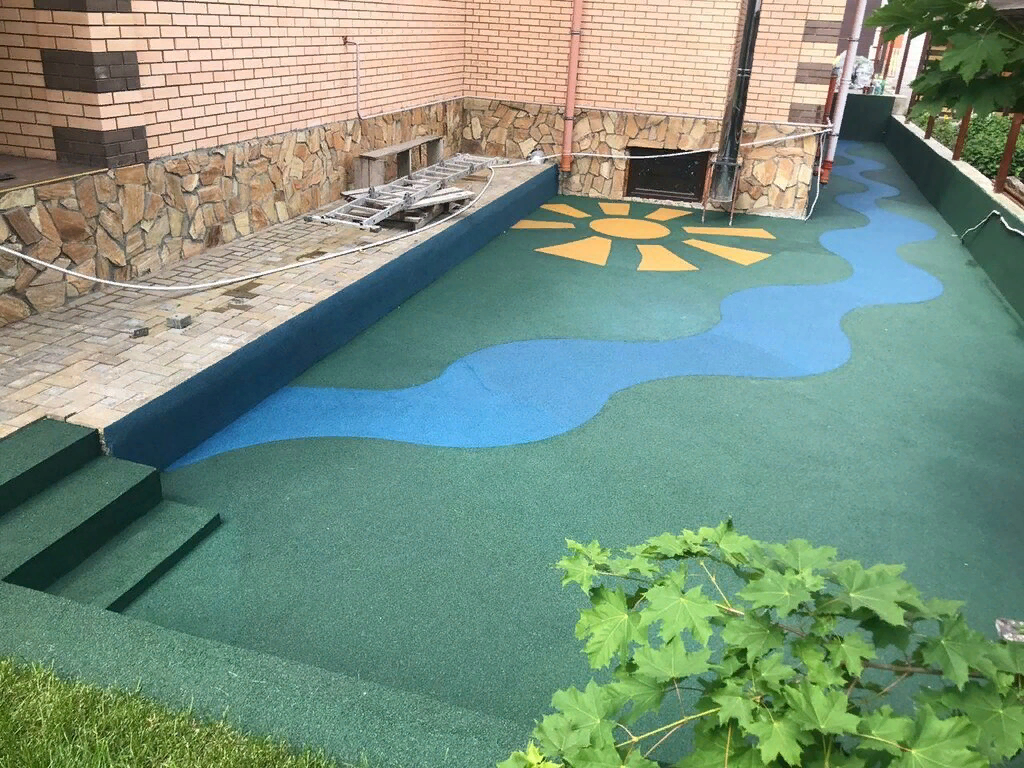 Отмостка из резиновой крошки и как ее сделать | Свой Дом | Дзен