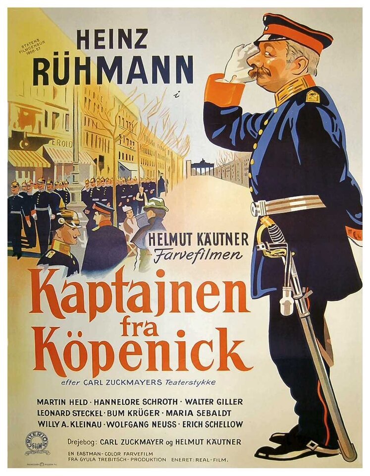 Комедия фрг. Капитан из Кёпеника 1956. Капитан из Кёпеника фильм. Der Hauptmann Постер. Сила мундира фильм 1956.